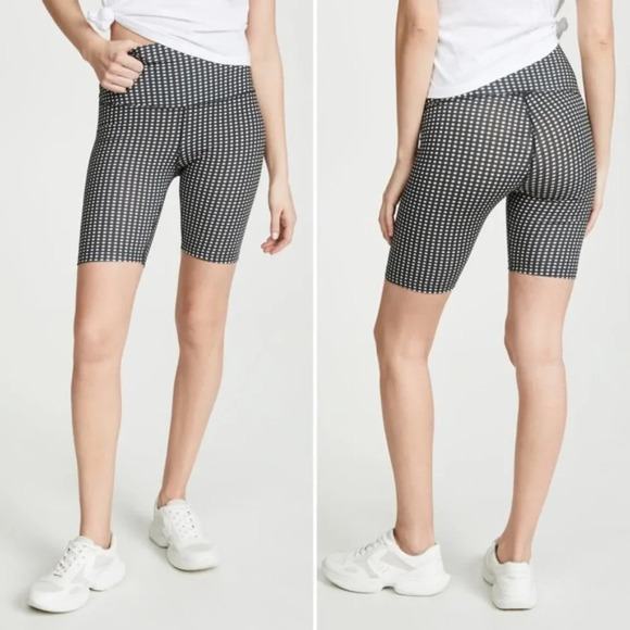 LNA Cher Biker Shorts in Green Checker Print NWT - Picture 5 of 10